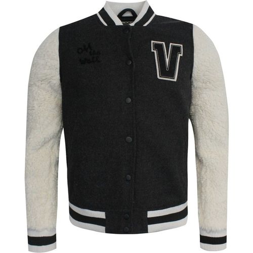 Vans Off The Wall University Mens Black/White Bomber Jacket - Grey - Sma