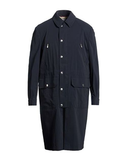 Man Overcoat & Trench Coat Navy Size 36 Cotton
