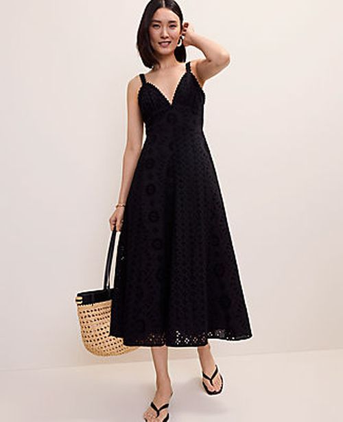 Ann Taylor Studio Eyelet Midi Dress