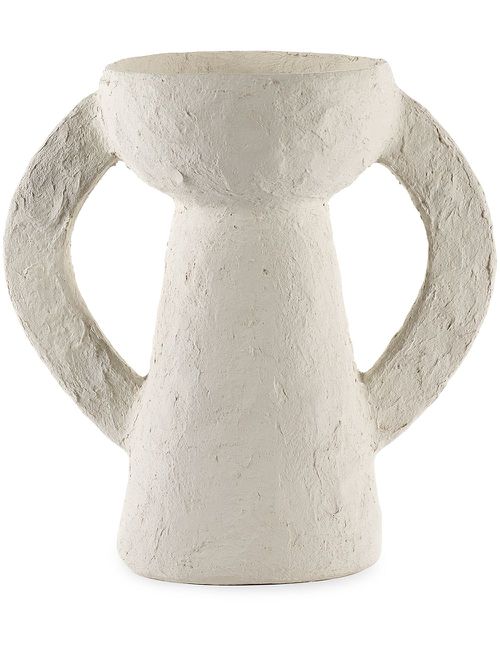 Earth paper vase - White