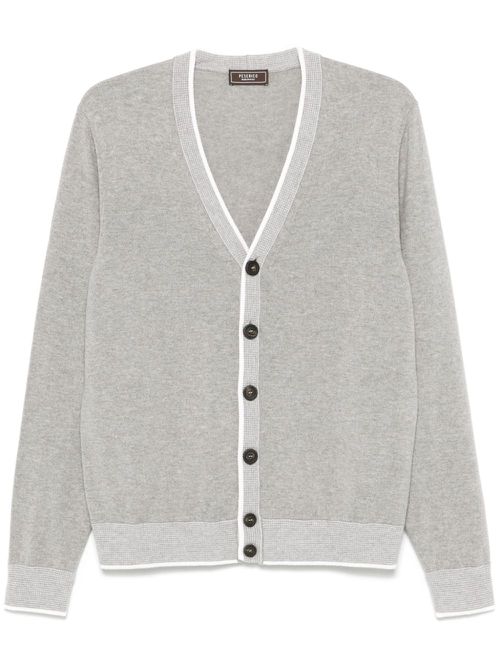 Contrast-trim cardigan - Grey