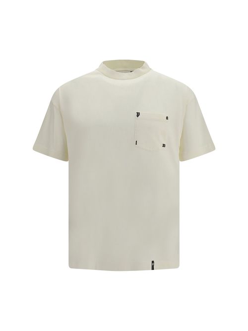 Ribbed Crew Neck with Chest Pocket T-Shirt — White