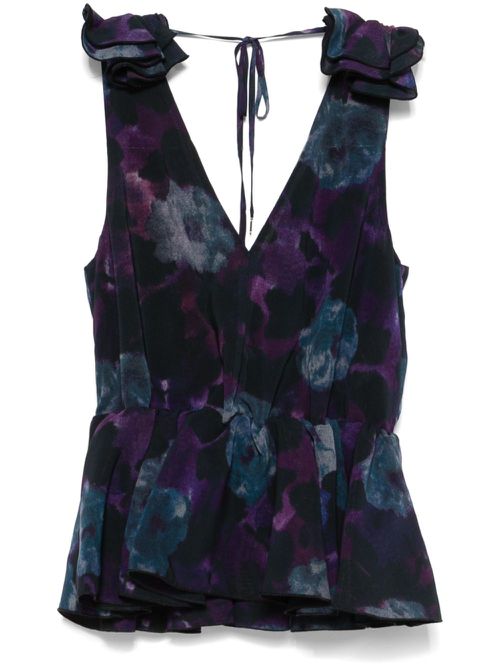 Chiffon ruffle top - Purple