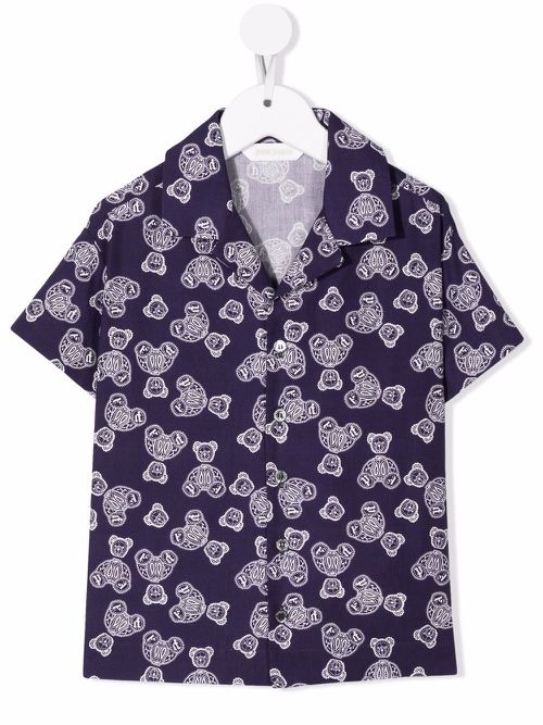 Teddy Bear-print shirt - Blue