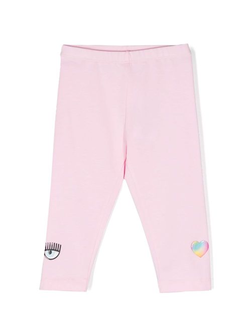 Eyelike-motif cotton leggings - Pink