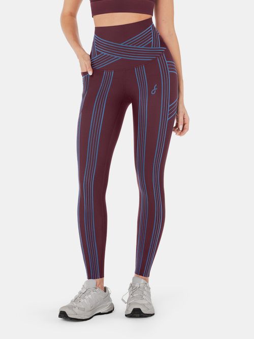 PowerBand Resistance Leggings Reversible Wear - Cherrywood/Malibu Blue