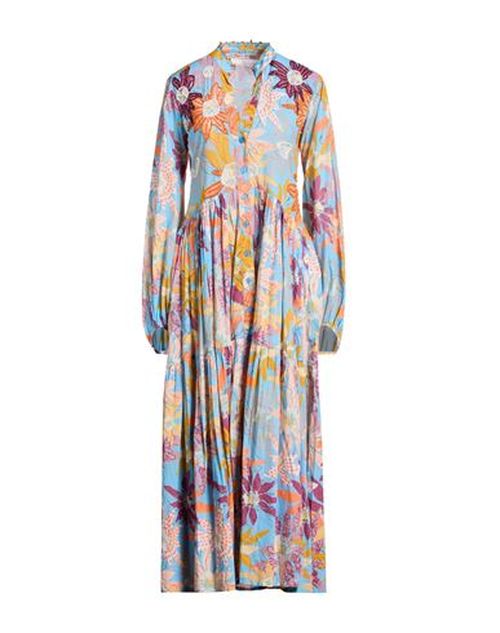 Woman Maxi dress Light blue Size L Cotton