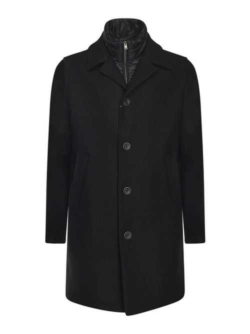 Single-Breasted Wool Blend Coat