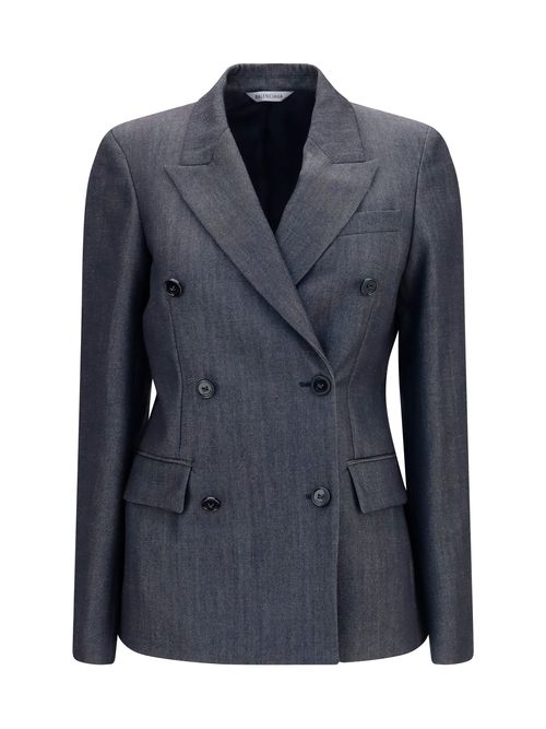 Double-Breasted Merino Wool Blazer — Navy