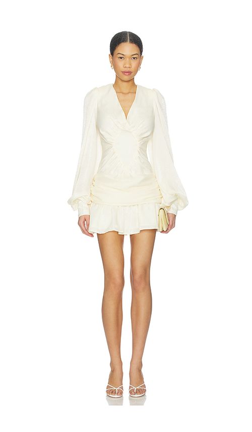Yellow The Label Evie Mini Dress in Cream. XS. Also in S