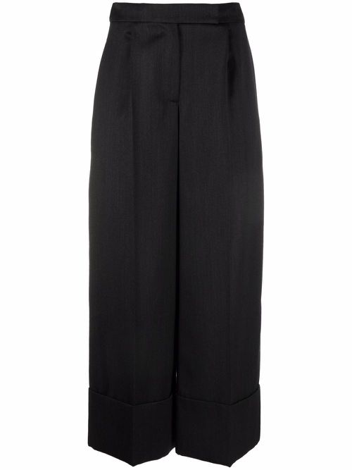 Cropped wide-leg trousers - Grey