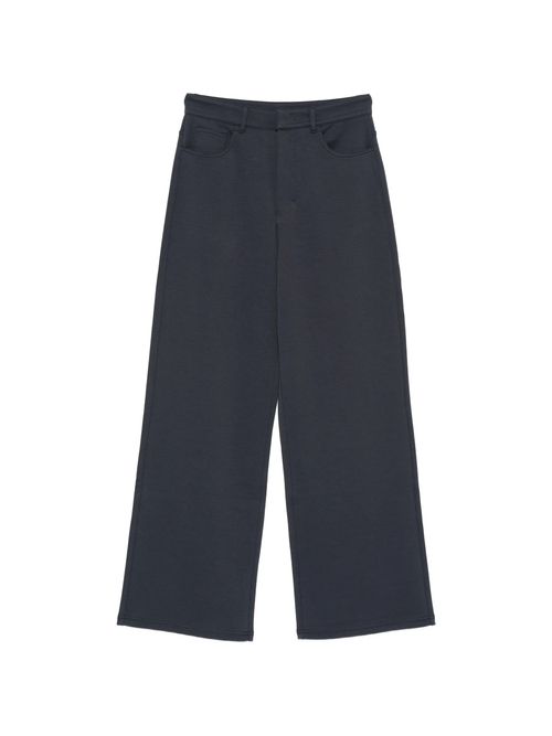 Cotton-Blend T-Shirt Trousers with Zip and Button Closure