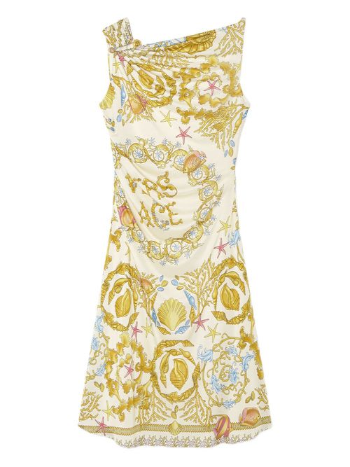 Underwater Barocco mini dress - Yellow