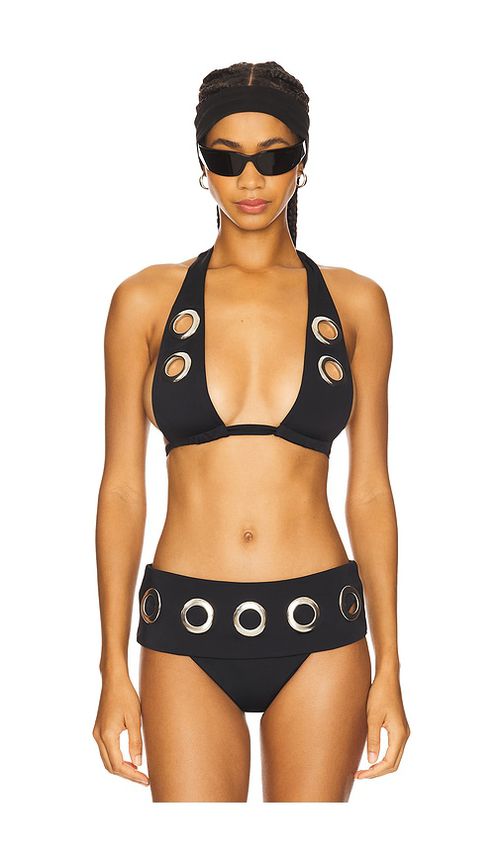 1XBLUE Eyelet Bikini Top in Black. - S also in
