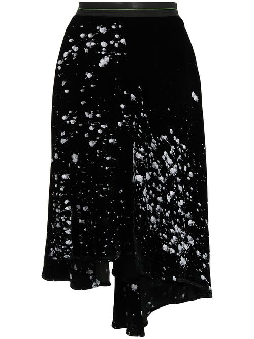 Spray-paint velour skirt - Black