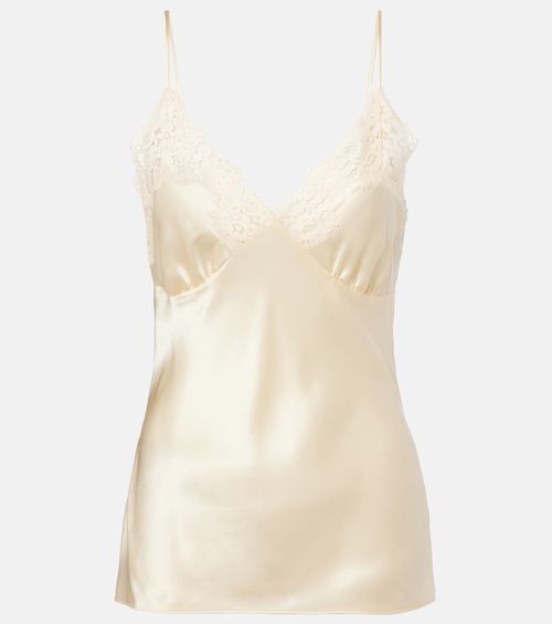 Lace-trimmed silk satin camisole