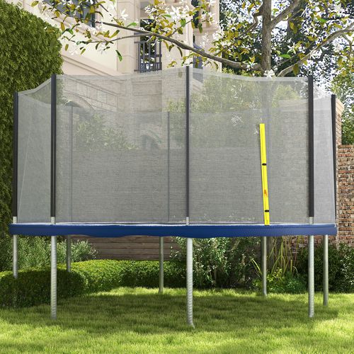 Soozier Trampoline Net Enclosure for 14ft Round Trampoline with 8 Straight Poles Poles Not Included Zippered Entrance, Black | Aosom Canada