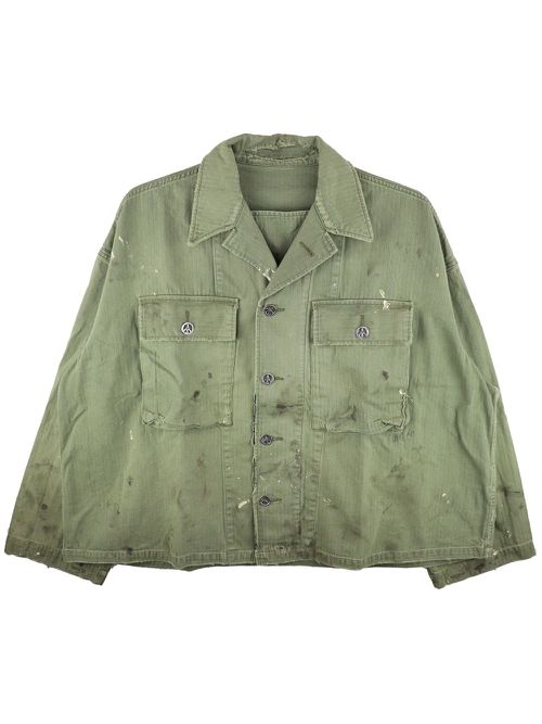 Herringbone shirt jacket - Green