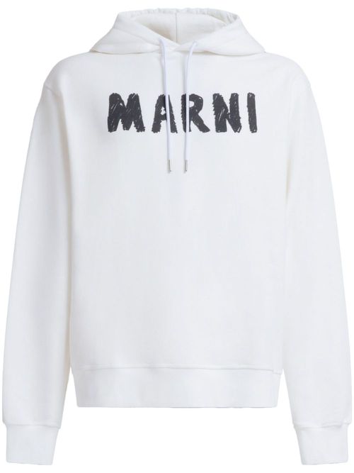 Logo print hoodie - White
