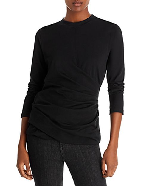 Cotton Draped Long Sleeve Tee
