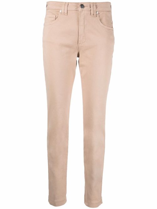 Slim-cut straight-leg trousers - Brown