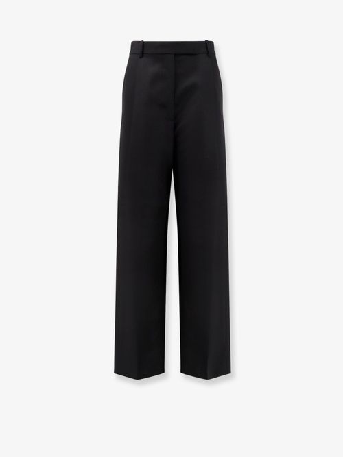 Pleated Wool Trousers — Black