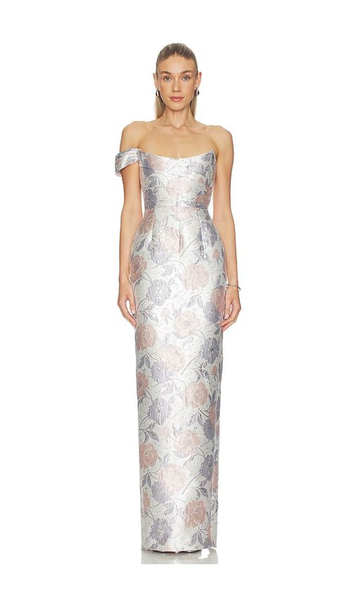 SAU LEE Jackson Brocade Gown in Peach. - 2 also , 12, 0, 4, 6