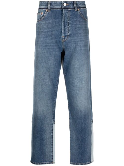 Rockstud-detail straight-leg jeans - Blue
