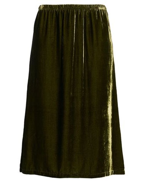 Woman Midi skirt Military green Size 10 Viscose, Silk