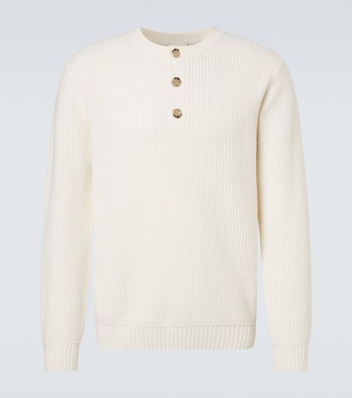 Waffle-knit wool and cashmere sweater