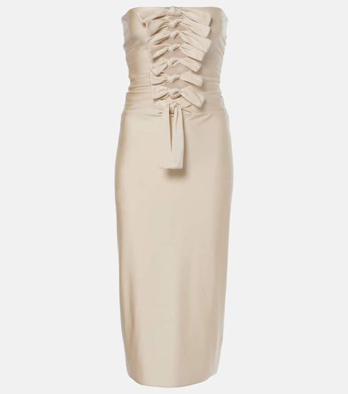 Gala tie-front jersey midi dress