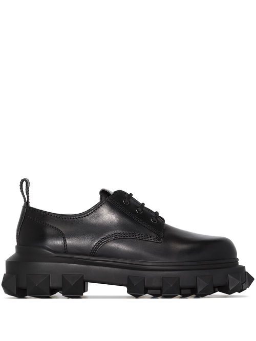 Trackstud leather derby shoes - Black