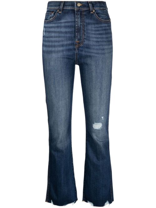 Kick flare cropped jeans - Blue