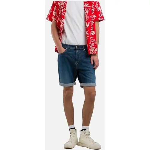 Men's Replay 573 Eco Plus Denim Short Blue - Size: 30/32
