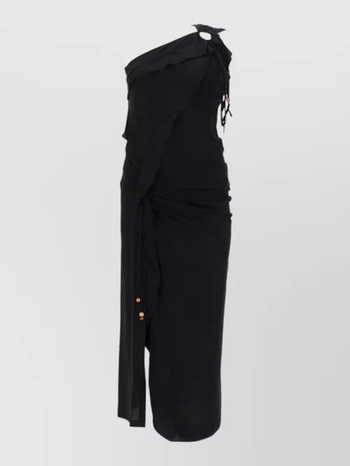 Isabel Marant - one shoulder midi dress drape ruffle button