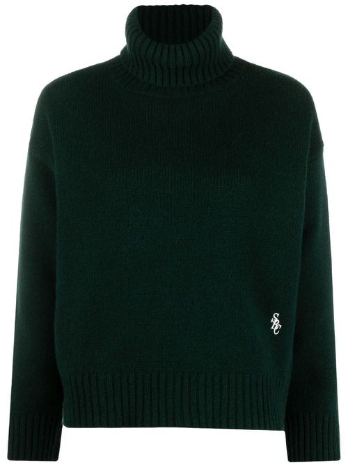 Turtleneck wool jumper - Green