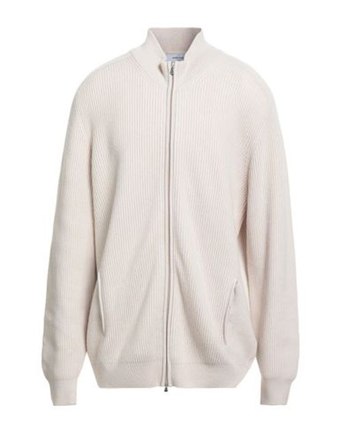 Man Cardigan Cream Size 48 Virgin Wool, Viscose, Cashmere