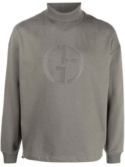 Virgin wool roll neck jumper - Green