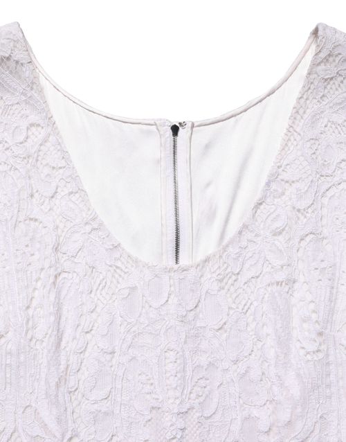 Floral Lace Sleeveless Dress — White