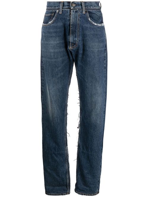 Ripped straight-leg jeans - Blue