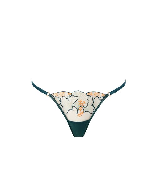 Bluebella Gianna Sheer String Thong Green/Orange