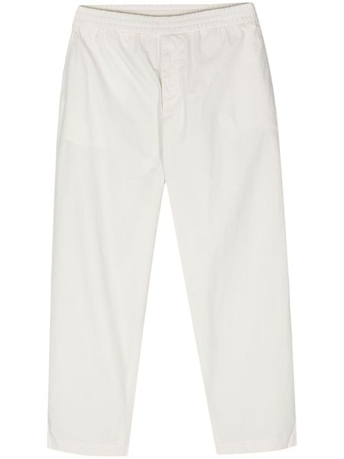 Elasticated-waist tapered trousers - Neutrals