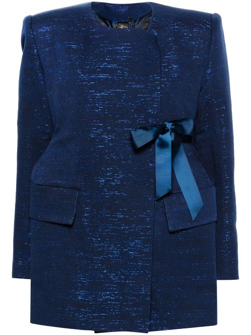 Shika Petiole Kente double-breasted blazer - Blue