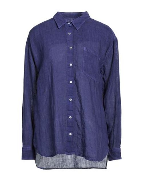 Woman Shirt Navy Size 6 Linen