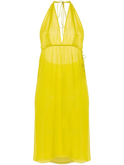 Halterneck silk midi dress - Green