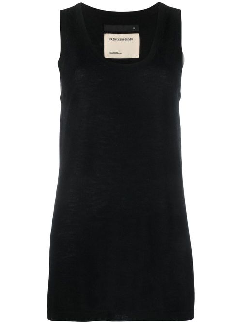 Fine-knit cashmere tank top - Black