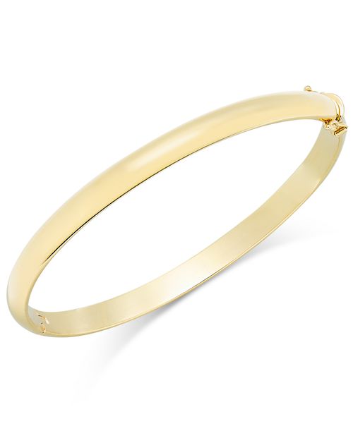Solid Gold Polished Bangle Bracelet in 14k Gold - Yellow Gold