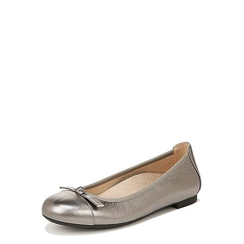 Vionic Women's Lynx Amorie Ballet Flat- Supportive Classic Comfort Shoes That includes a Concealed Orthotic Insole Black Wavy 7 Medium