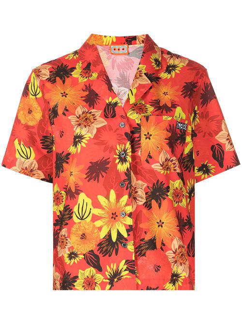 Escadaria floral-print shirt - Orange