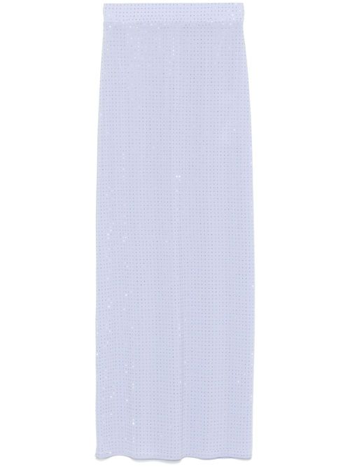 Crystal-embellished jersey midi skirt - Blue